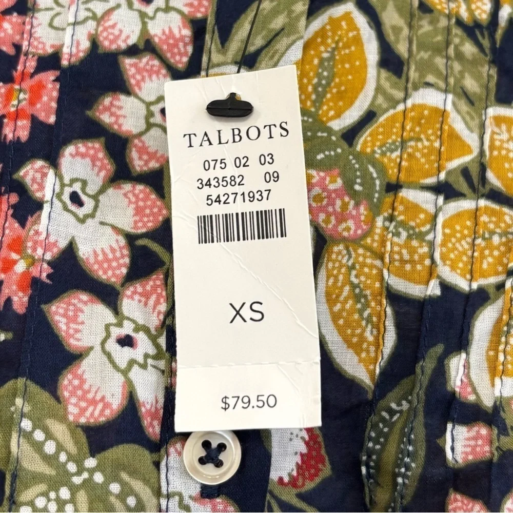 NWT Talbots Floral Popover Top Blouse Size XS - Picture 4 of 7